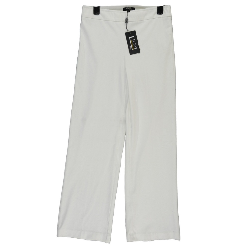 NWT LIOR Paris Stella Pants Women's Size 10 White Denim Straight Leg $138